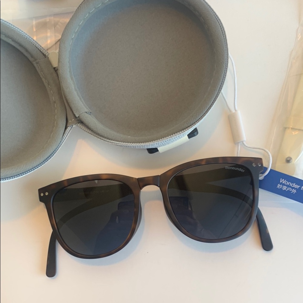Beneunder ZW Brown Foldable Polarized Eyeglasses Sun Glasses